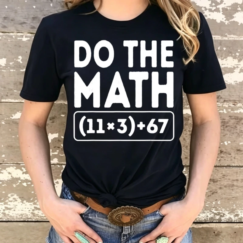 Funny 100 Days of School Math Equation Typography Graphic T‑Shirt Kids Teacher Student Casual Short Sleeve Tee Top