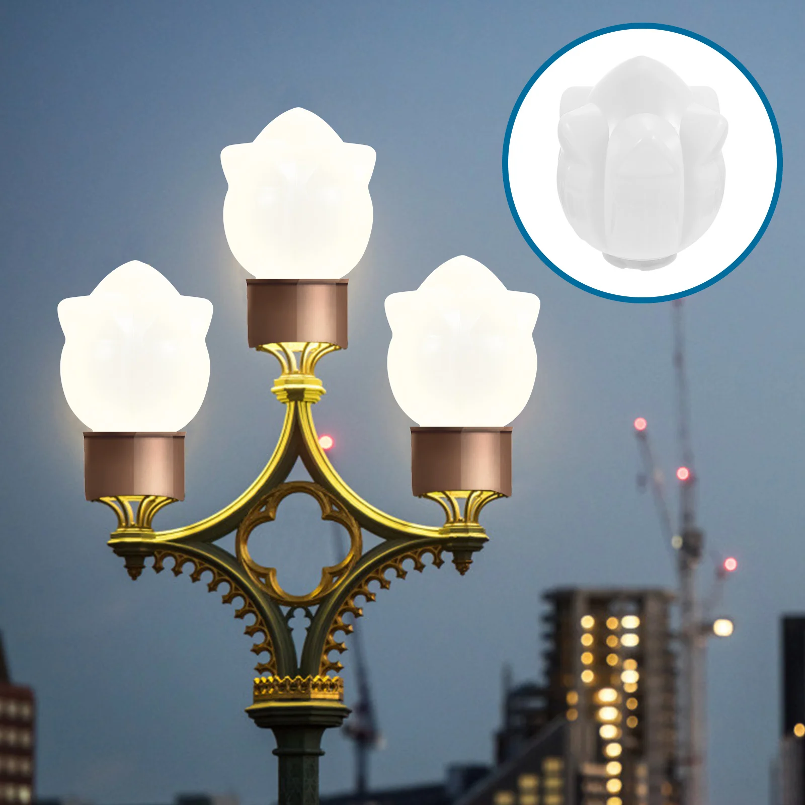 

Lotus Shape Lampshade European Style Decorative Light Cover High-Quality Material Easy Install Garden Landscape Lighting