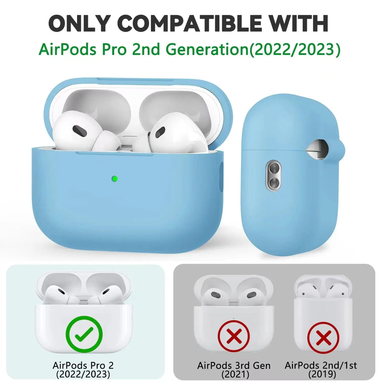 For AirPods Pro USB C Case with Cleaner Kit Soft Silicone Protective Case for Apple AirPod Pro 2nd/1st Generation Case for Women