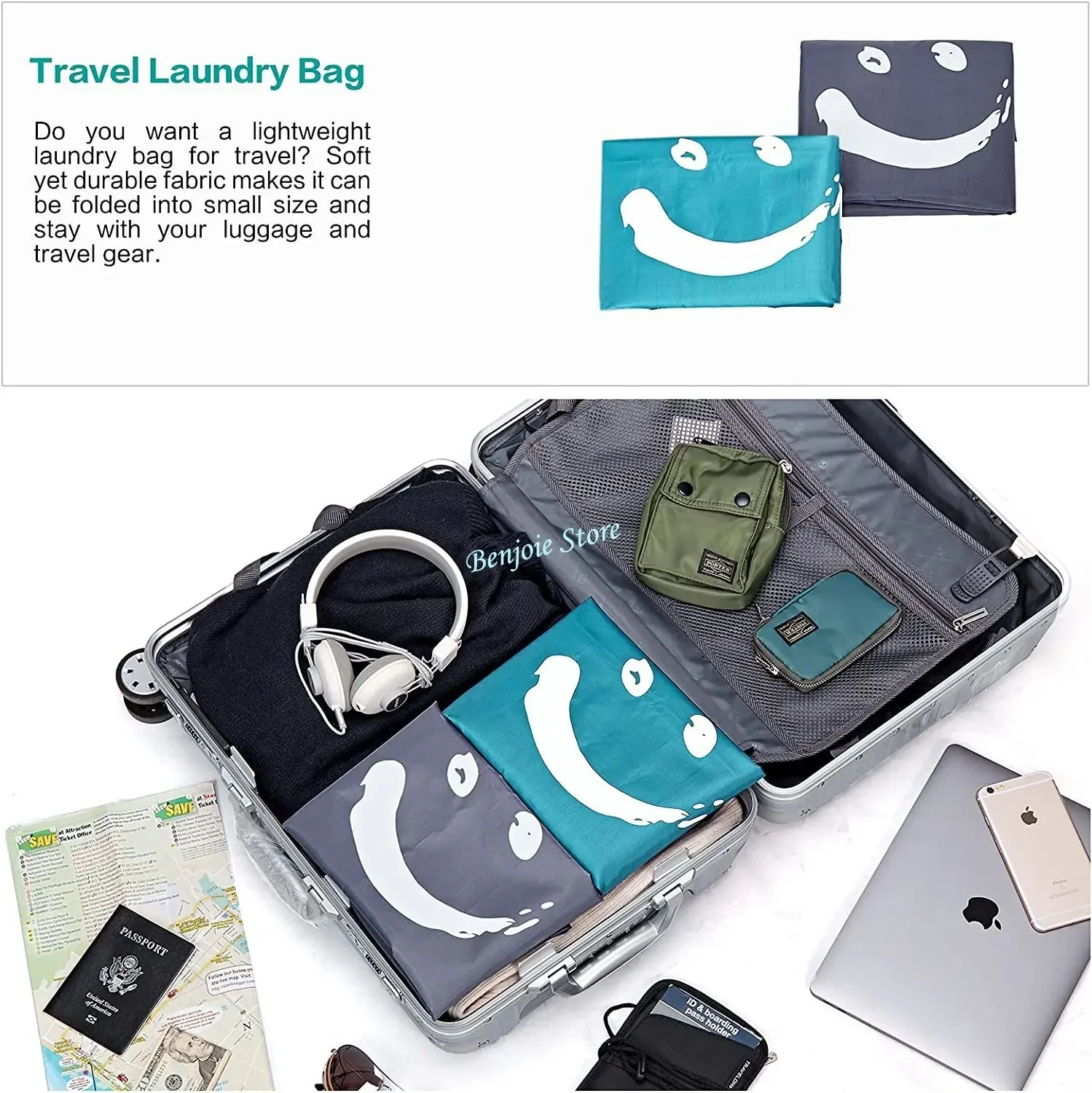 Laundry Bag Machine Washable LaundryBag with Drawstring Travel Large Dirty Clothes Laundry Bag Clothe Storage Organizer