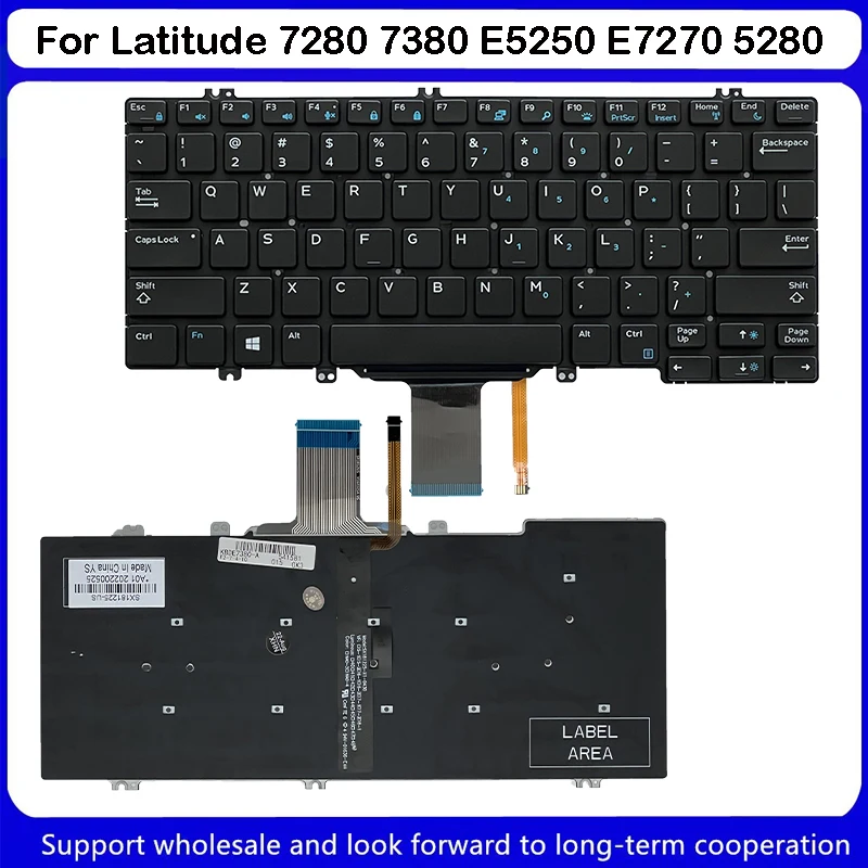 

New For DELL Latitude 7280 7380 E5250 E7270 E5270 E7250 3150 3160 3165 12-5000 5280 7350 5290 5250 US Backlit Keyboard