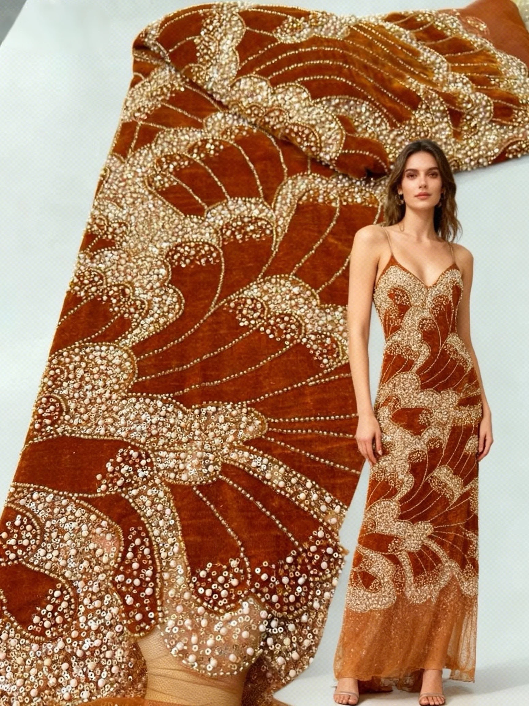 

Beautiful Original Velvet Mesh Lace Fabric With Hand Cut Holes African Lace Fabric Nigerian Lace Fabric For Sewing Wedding Party