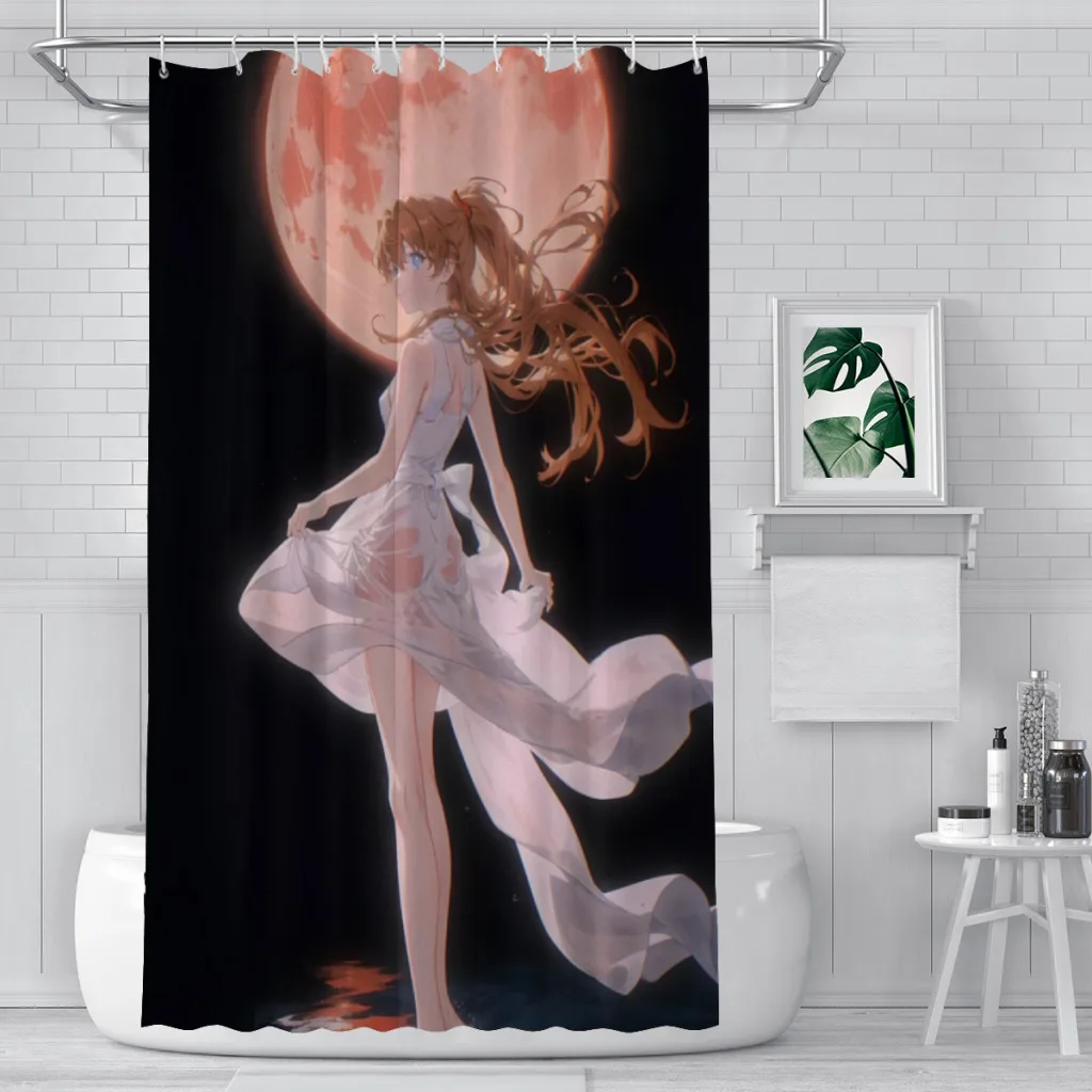 

Modern 3D Printing A-Asuka Shower Curtain Landscape Bath Curtain With Hooks for Bathroom waterproof scenery