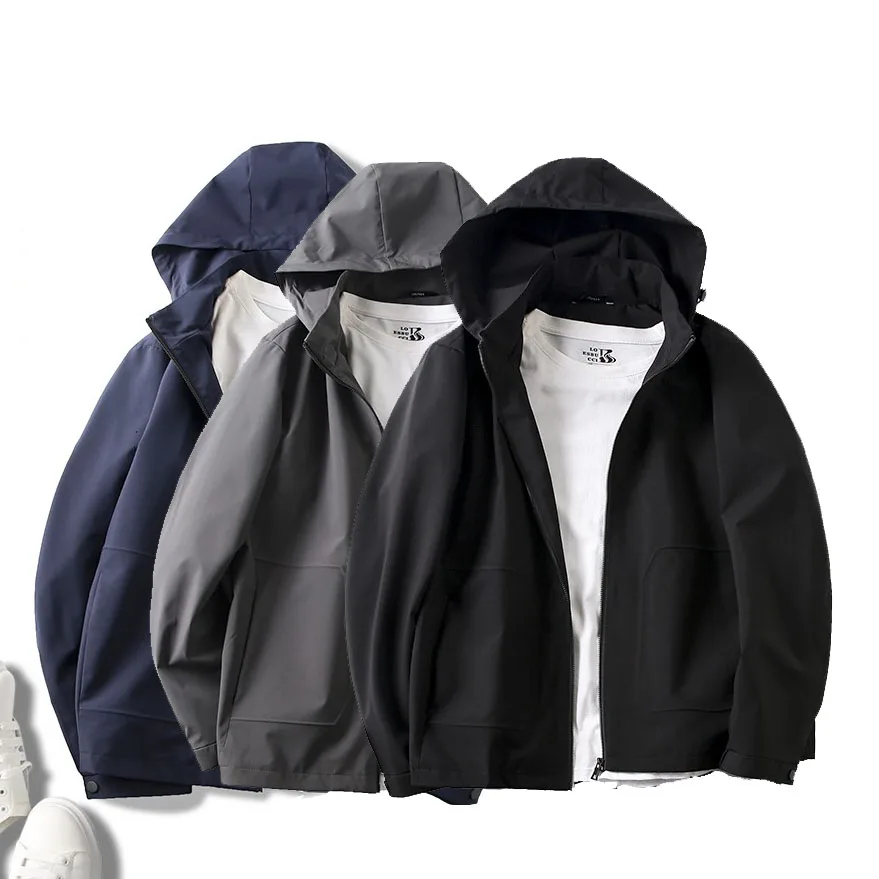 

Water-Resistant Outdoor Casual Men's Jaet Faionable Spring Autumn Hooded Leisure Coat Stand Fit Polyester Fiber