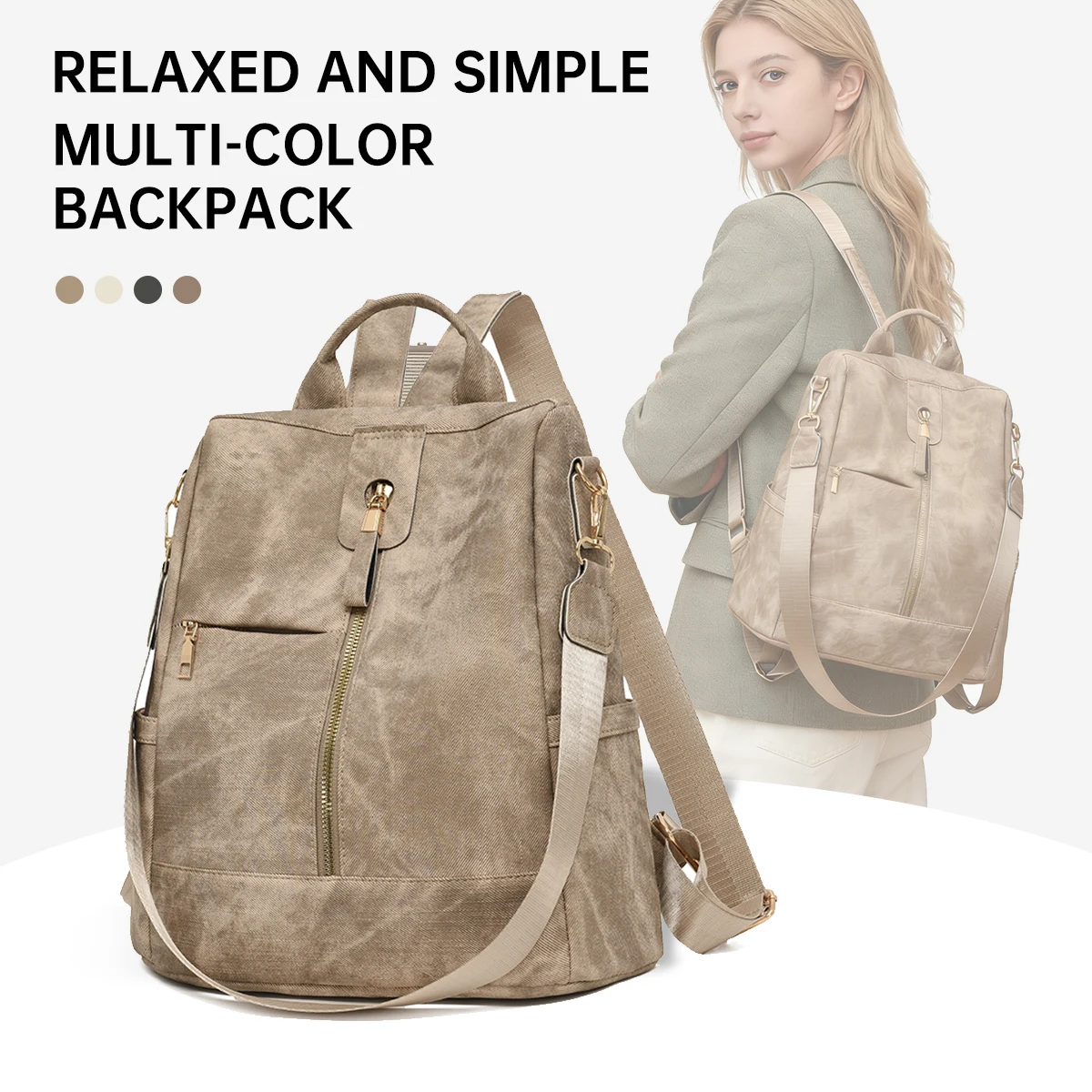 Women's Backpack 2026 New Trendy Korean Style Versatile Fashion Pu Leather Women's Backpack Internet Celebrity Travel School Bag Small Bag