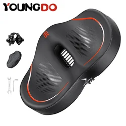 YOUNGDO Noseless Oversize Bike Seat Cushion Cycling Wide Bicycle Saddle for Peloton Stationary Exercise Bike Ebike City Bike