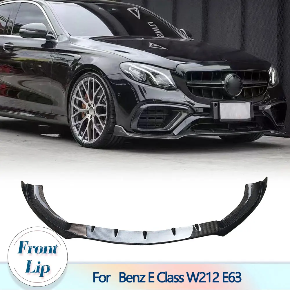 Carbon Fiber Car Front Bumper Lip Splitter for Mercedes-Benz E Class W212 E63 AMG Sedan 4Door 2016-2020 Front Lip Chin Protector