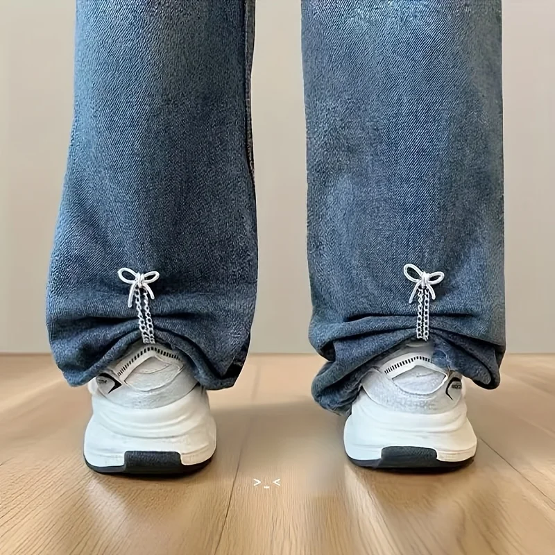 6Pcs Pants Leg Fastener Trouser Fixer Invisible Anti-trip Chain Buckle Adjuster for Women Jeans Trousers Clothes Corner Fastener