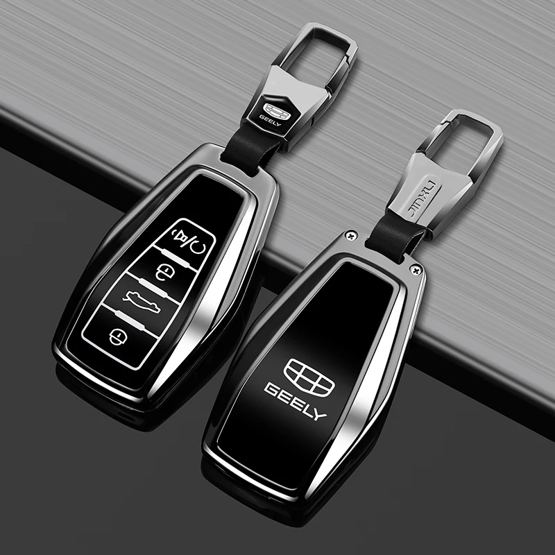 High‑end Zinc Alloy Key Fob Cover For Geely Emgrand Coolray Atlas Monjaro Starray Shock‑Resistant Key Shell Auto Accessories