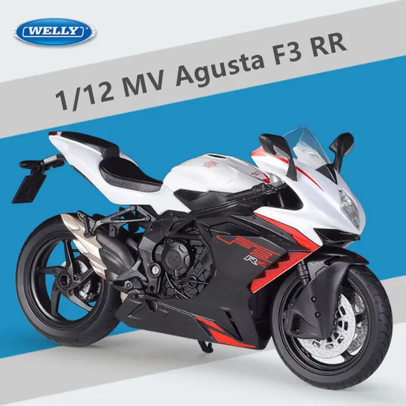 WELLY 1:12 MV Agusta F3 RR Alloy Race Motorcycle Model Diecast Metal Street Motorcycle Model Simulation Collection Kids Toy Gift