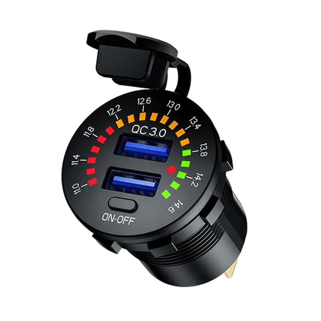 Motorcycle USB Waterproof Smartphone Voltmeter Power Outlet