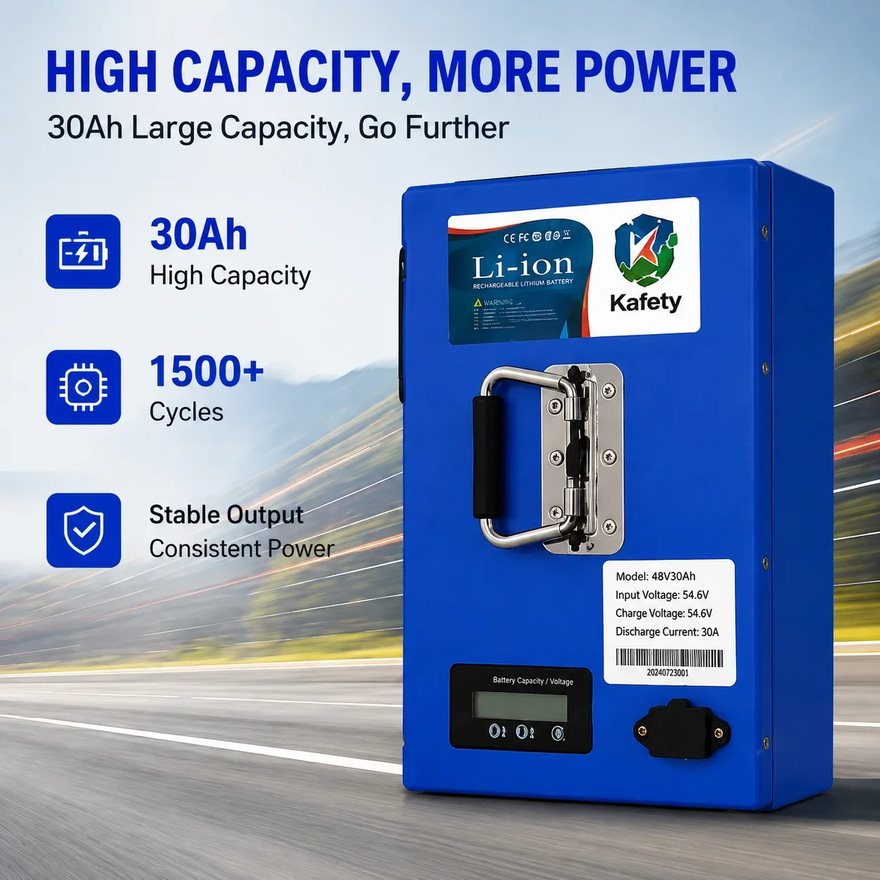 Batería de Litio Recargable de Gran Capacidad 48V 30AH 18650, Batería de Alta Potencia, Adecuada para Motor de Bicicleta Eléctrica de Montaña Todoterreno de 250W-2000W