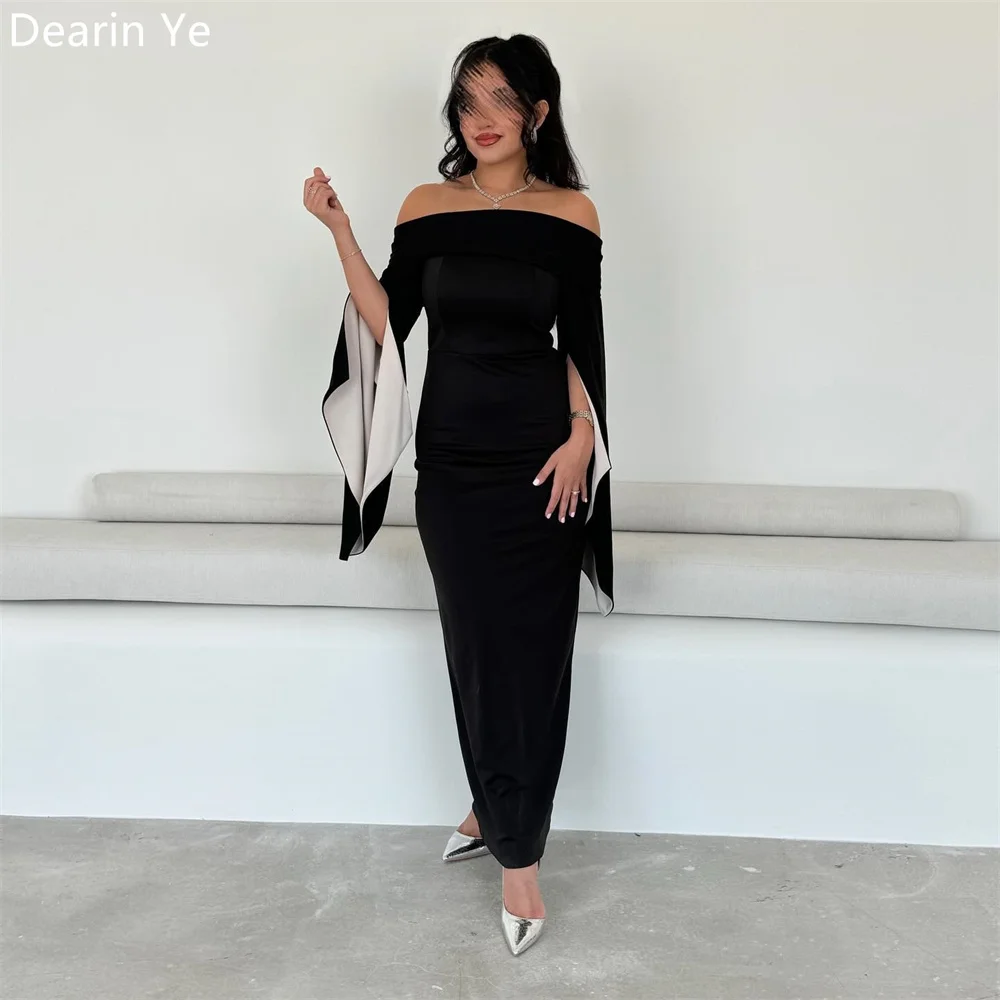 

Customized Evening Gown Prom Dearin Off-the-shoulder Column Ankle Length Skirts Hugging Bespoke Occasion Dresses Saudi Arabia Fo