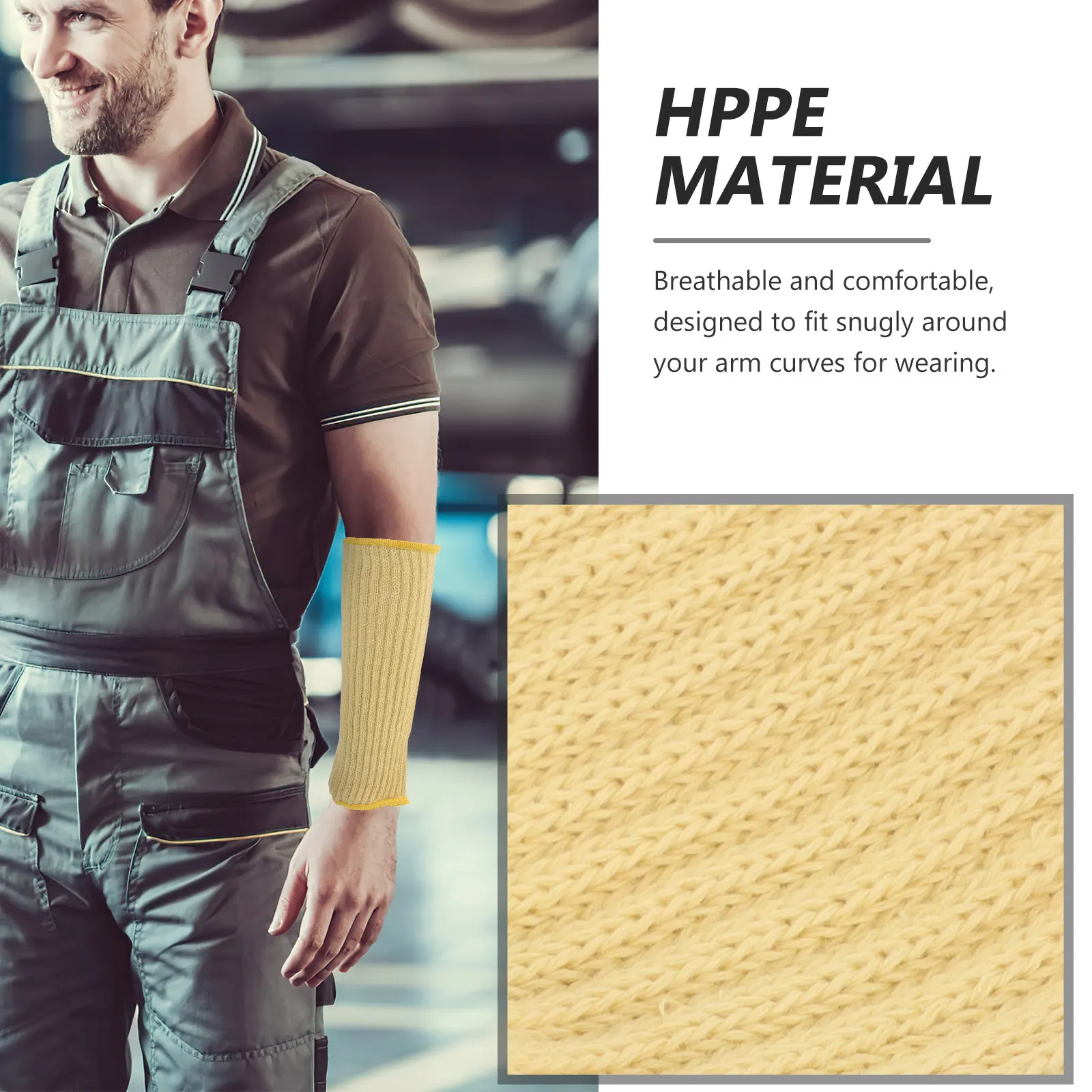 Hppe Cut Resistant Arm Sleeves for Gardening Outdoor Work Elbow Protection Breathable Snug Fit Protective Arm Guards for Men