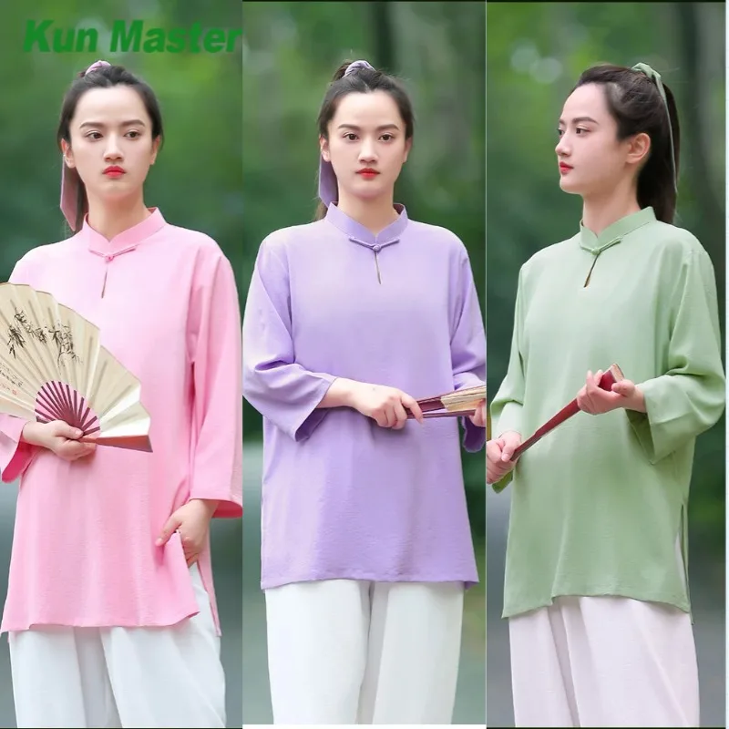 

Kun Master Kung Fu Uniform Martial Arts Tai Chi Clothing Wushu Costume Three-Quarter Sleeves Summer Chinese Traditional Clothes