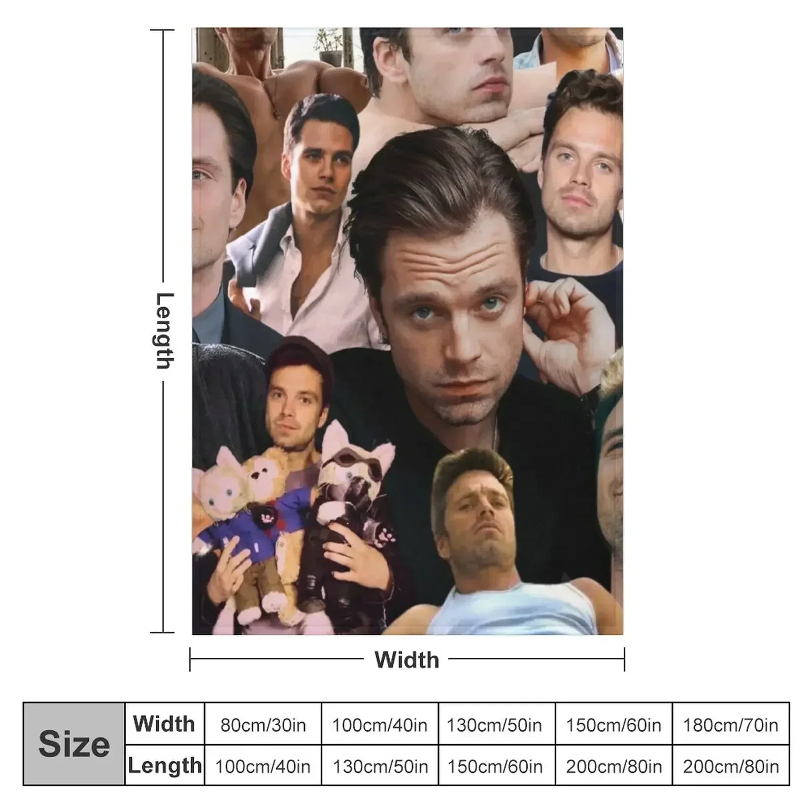 Sebastian Stan collage Throw Blanket Luxury christmas decoration Cute Retros Decorative Sofas Summer Blankets