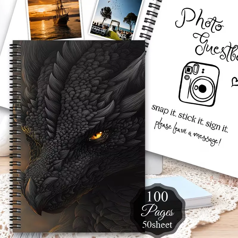 New Hot Cross-border A5 Dragon Pattern Blank Sketchbook, Spiral Notebook, Diary & Notepad