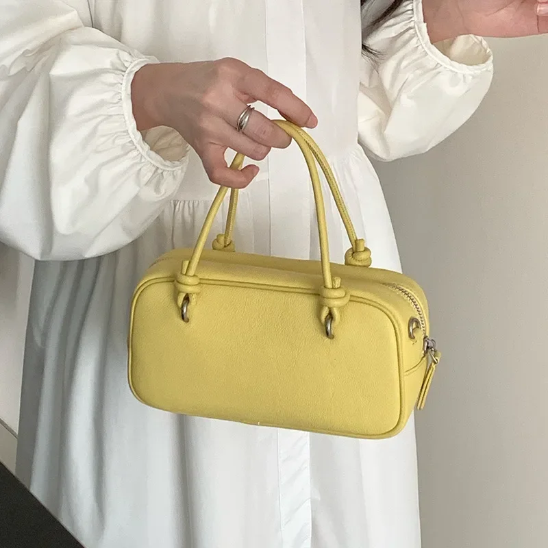 

Women's Cow Leather Classic Shoulder Boston Bag Female Soft Natural Cowhide Durable Handbags Ladies Retro Fashion Crossbody Bags