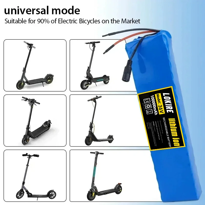 36 فولت 100 أمبير بطارية ليثيوم قابلة للشحن 18650 10S3P 1000 واط الطاقة تعديل 36 فولت بطارية سكوتر كهربائي مع BMS ، SYP XT60 JST