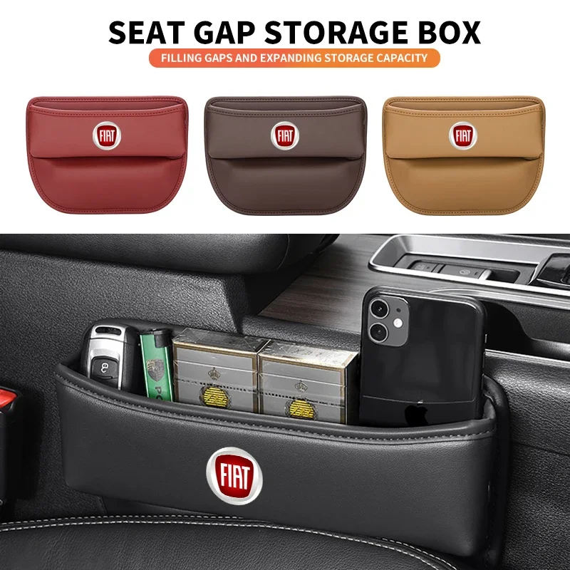 Car Seat Side Gap Filling Box Multifunctional Built-in Organizer Case For Fiat Punto 500 Bravo Croma Tipo Panda Uno Abarth 124