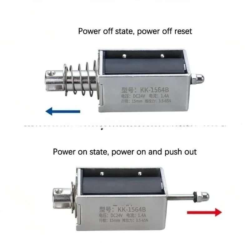 Suitable for 1264B 65N 20mm Through The Push-pull Electromagnet DC 12/24V Strong Suction Closing Long Stroke Telescopic Rod