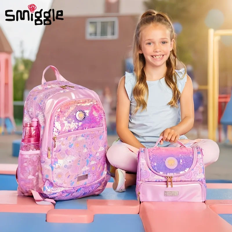 Hot Australian Smiggle Girls\' Backpack Large Capacity Primary School Cute Lightweight Cartoon Backpack Start of School Gift