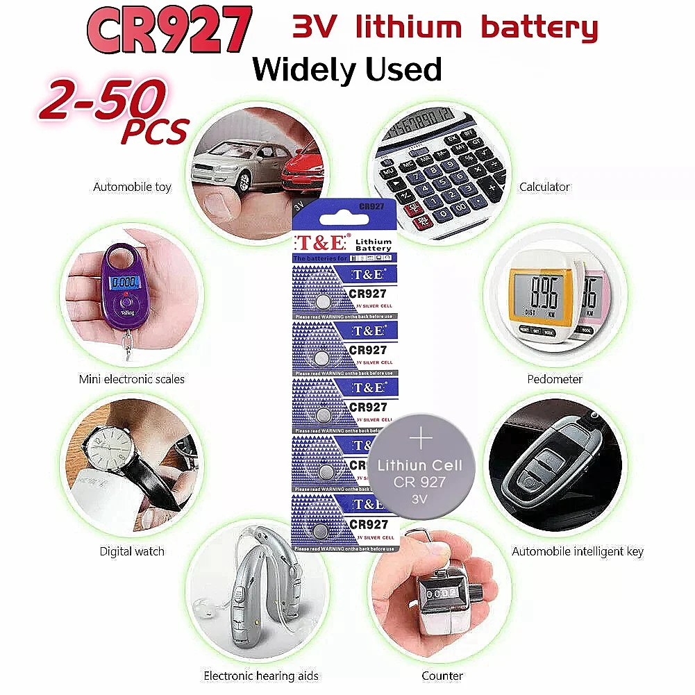 

3V CR927 Lithium Batteries CR 927 For Remote Control Laser Light Toy Clock Watch DL927 BR927 BR927-1W CR927-1W Button Coin Cells