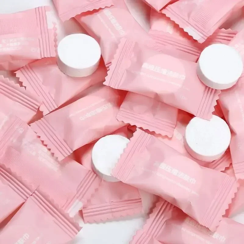 In Compressed Bag 50/100pcs Compressed Towels Travel Suitable For Sensitive Skin Cotton Cleansing Towel Disposable Face Pack