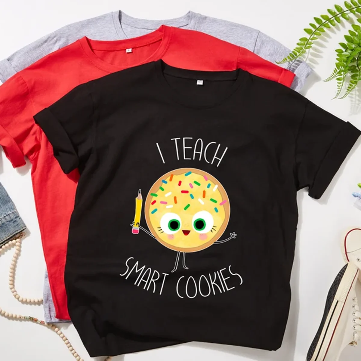 I Teach Smart Cookies Teacher Shirts For Women The Smart Cookie Summer Teacher Shirts Smart Cookie Teacher Gifts Teacher T-Shirt