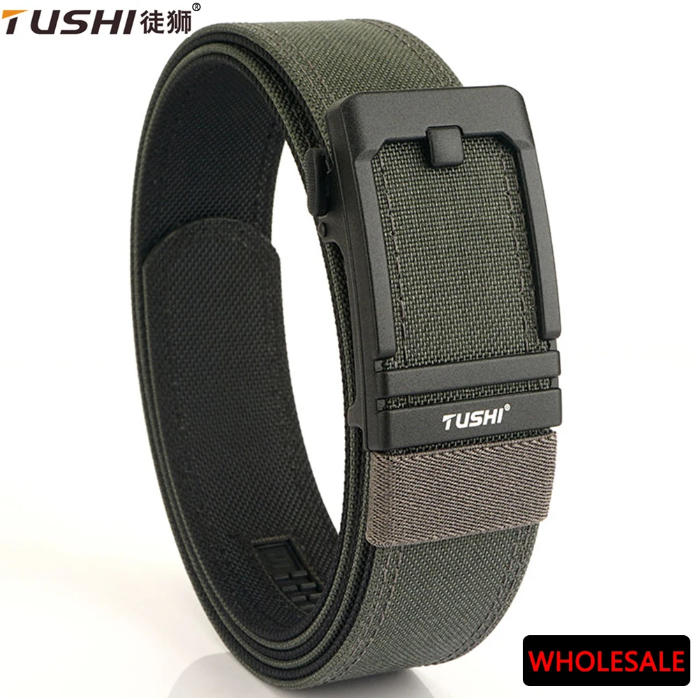 

TUSHI Military New Belt For Men Sturdy Nylon Metal Automatic Buckle Police Duty Belt Tactical Outdoor Girdle IPSC Accessories