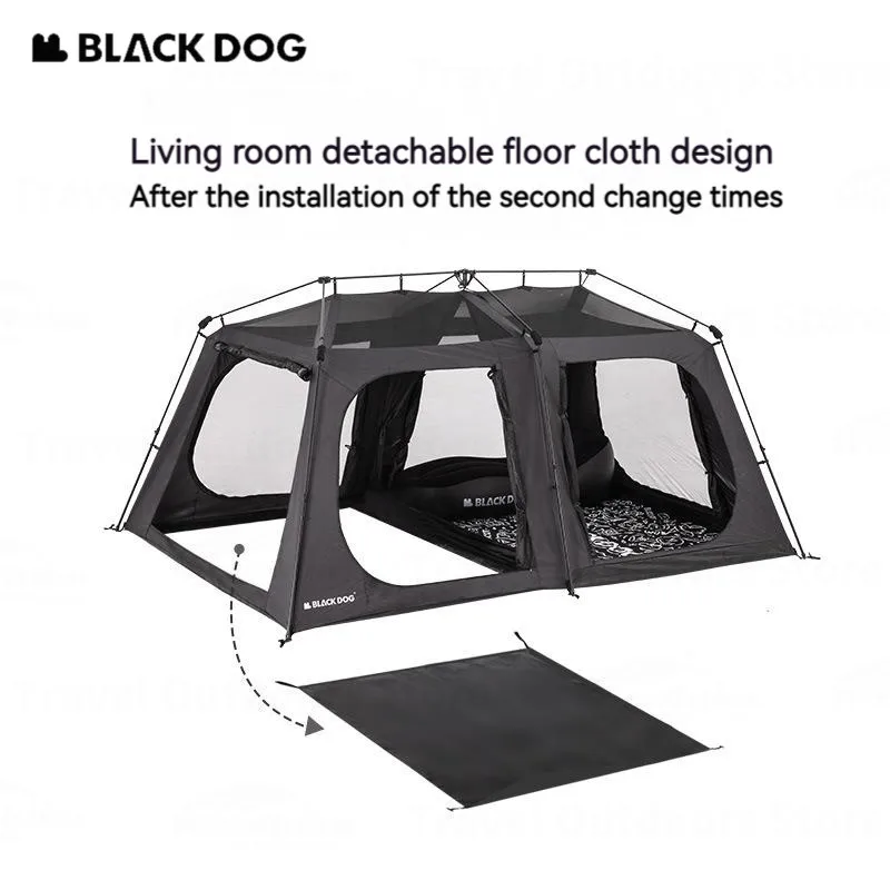 Naturehike BLACKDOG Camping Tent Automatic One-touch Dome Cabin Tent Outdoor Travel W/ Projection Screen Waterproof 5-8 Person