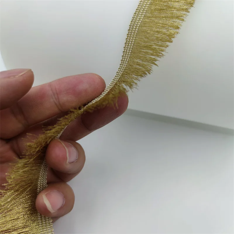 2.5cm Wide Gold Fringe Trim Lace Ribbon DIY Sewing Dress Garment Decoration Accessories