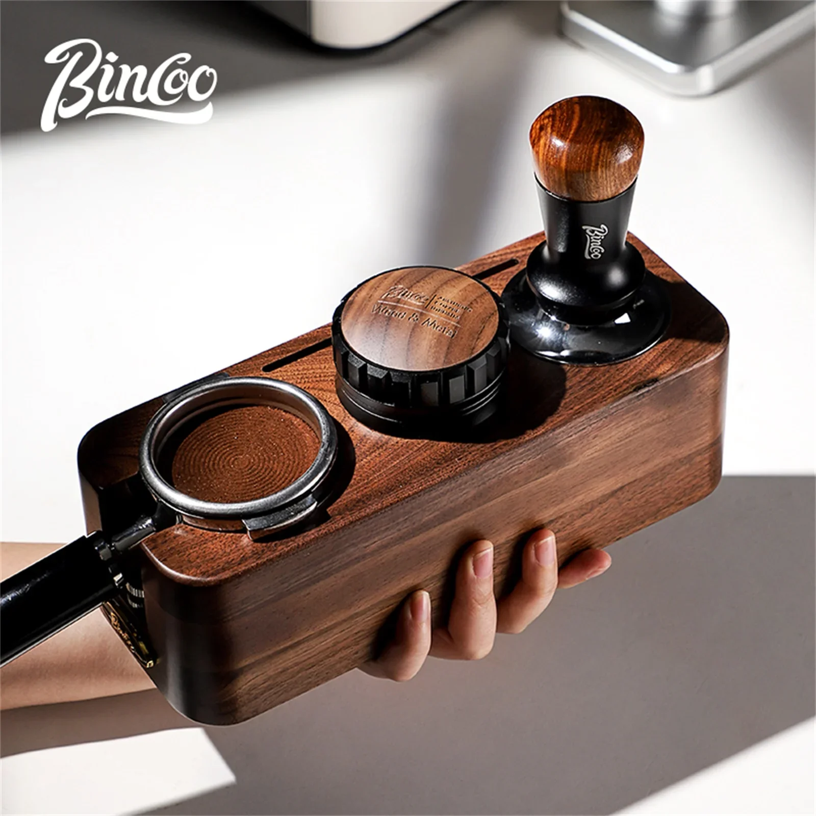 

BINCOO Coffee Mashing Pad Tamper Station Portable Filter Bracket 51-58mm Dispenser Espresso Maker Coffee Barista Accessories