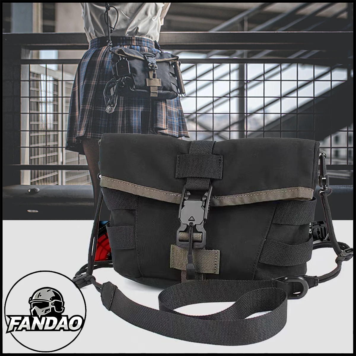 

Tactical Crossbody Shoulder Bag Messenger Bag with Magnetic Buckle Durable Lightweight Multi-Pocket Adjustable for Daily Commute