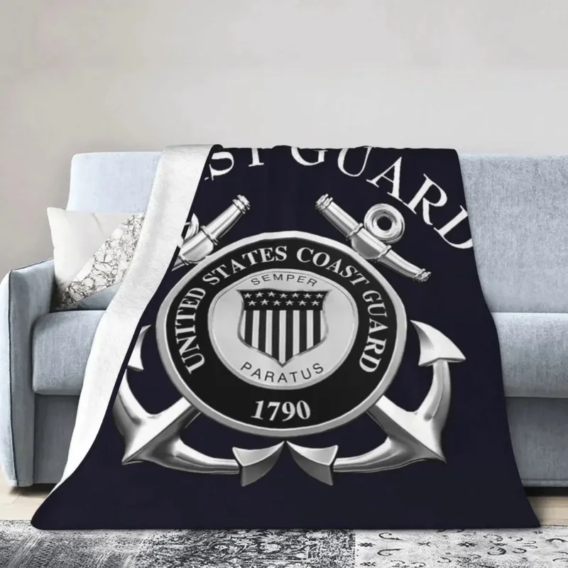 

Flannel Throw Blanket US Coast Guard Blankets Soft Bedding Warm Plush Blanket for Bed Living room Picnic Travel Home Sofa