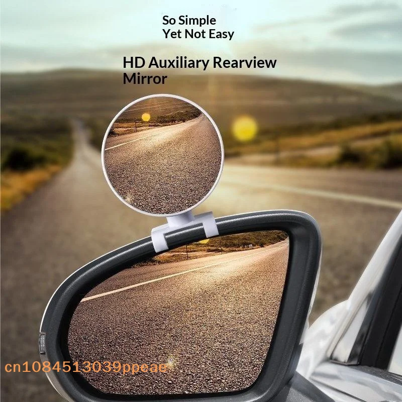 {QTG333} Round Rearview Mirror 360 Rotation Covers Auxiliary Rear View Wide Angle Convex Mirror Adjustable Car Auxiliary