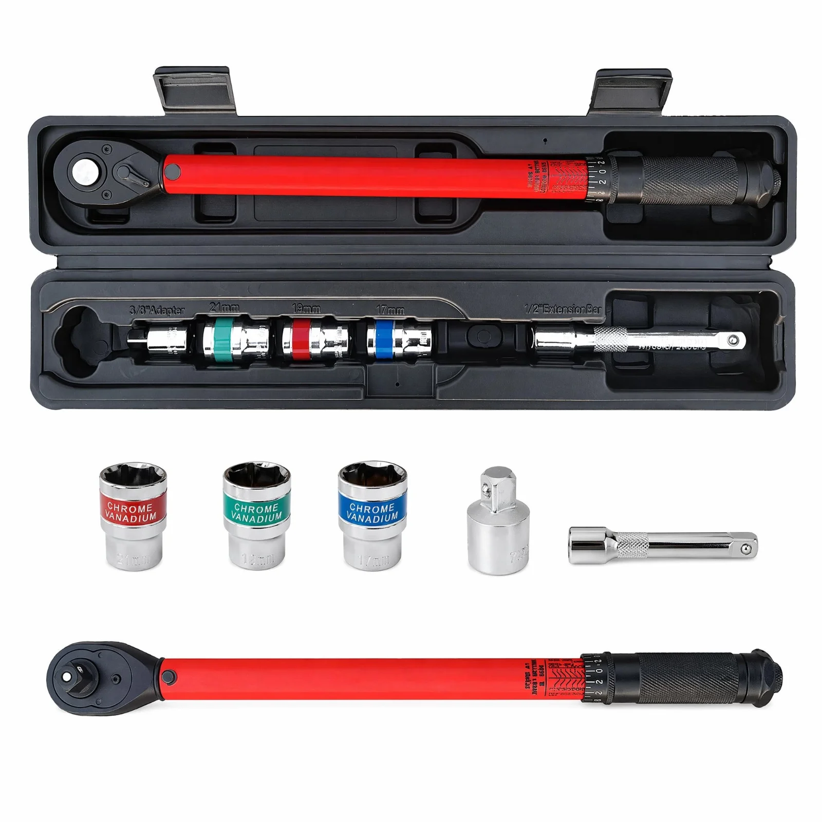 set-di-6-chiavi-dinamometriche-a-scatto-da-1-2-pollice-20-230-nm-72-denti-con-set-di-prolunghe-per-bussole-da-17-19-21-mm