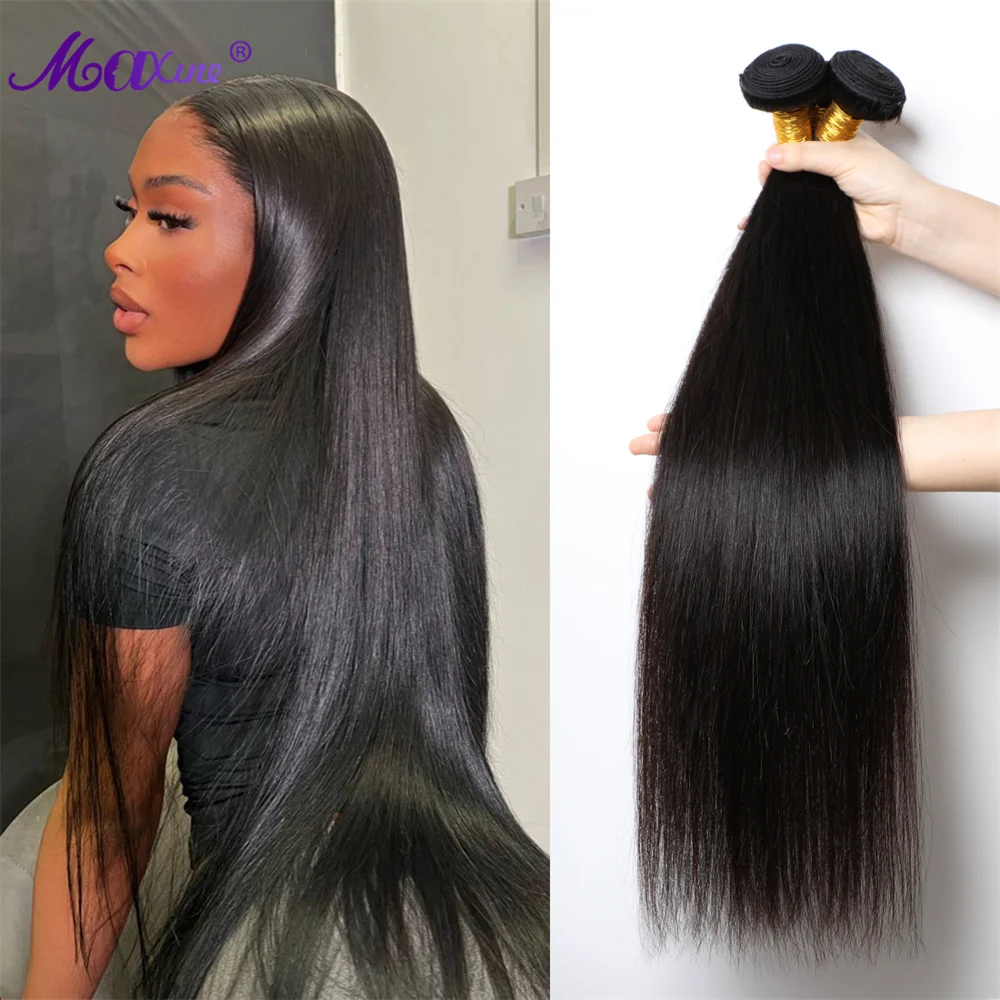 

Straight Human Hair Bundles Malaysian Hair Weave Bundles 1/3/4 Bundle Deals Human Hair Extensions Natural & Soft Hair Weft