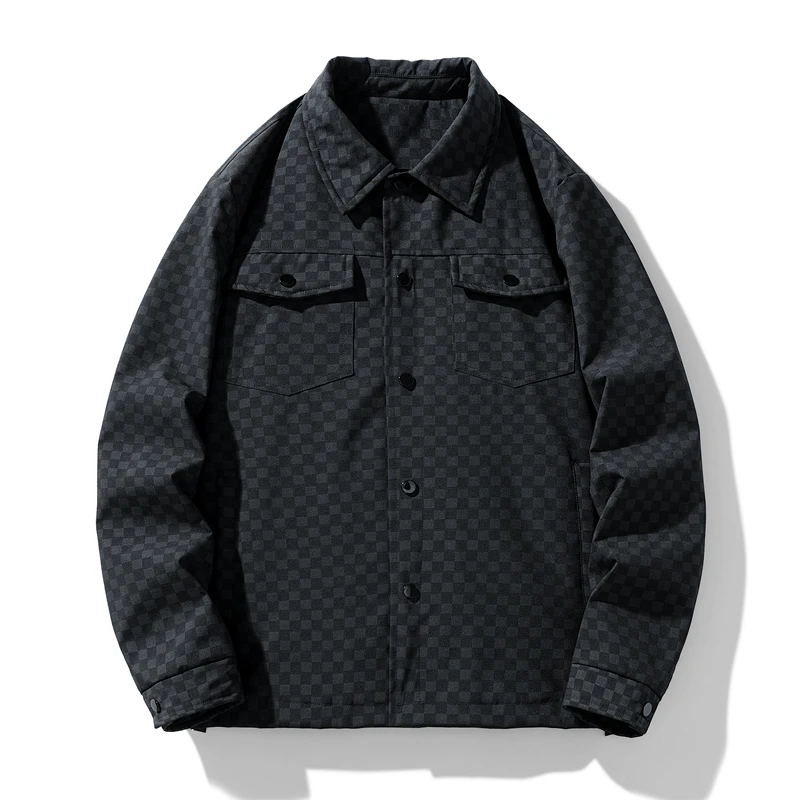 Chimadt-Manteau à carreaux multi-poches pour hommes, veste chemise, mode décontractée, bureau en plein air, revers d'affaires, version coréenne, marque supérieure