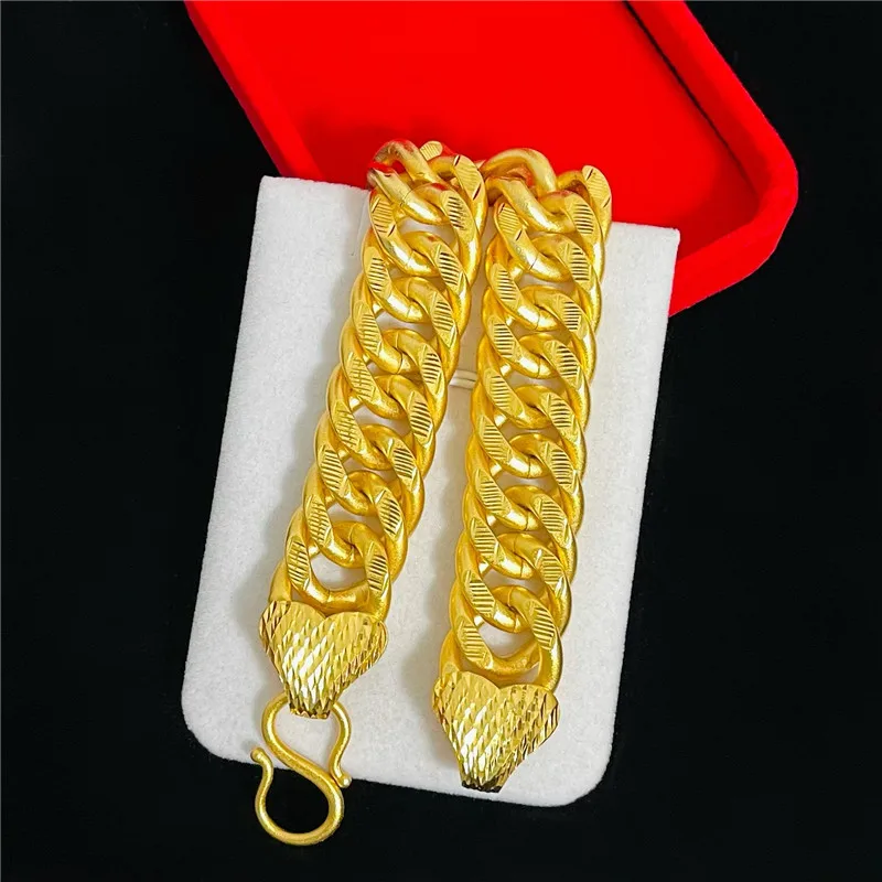 New Gold Store Same Style Men's Bracelet  9999 24K real gold Owner Gift Jewelry Luxury Fashion Exquisite