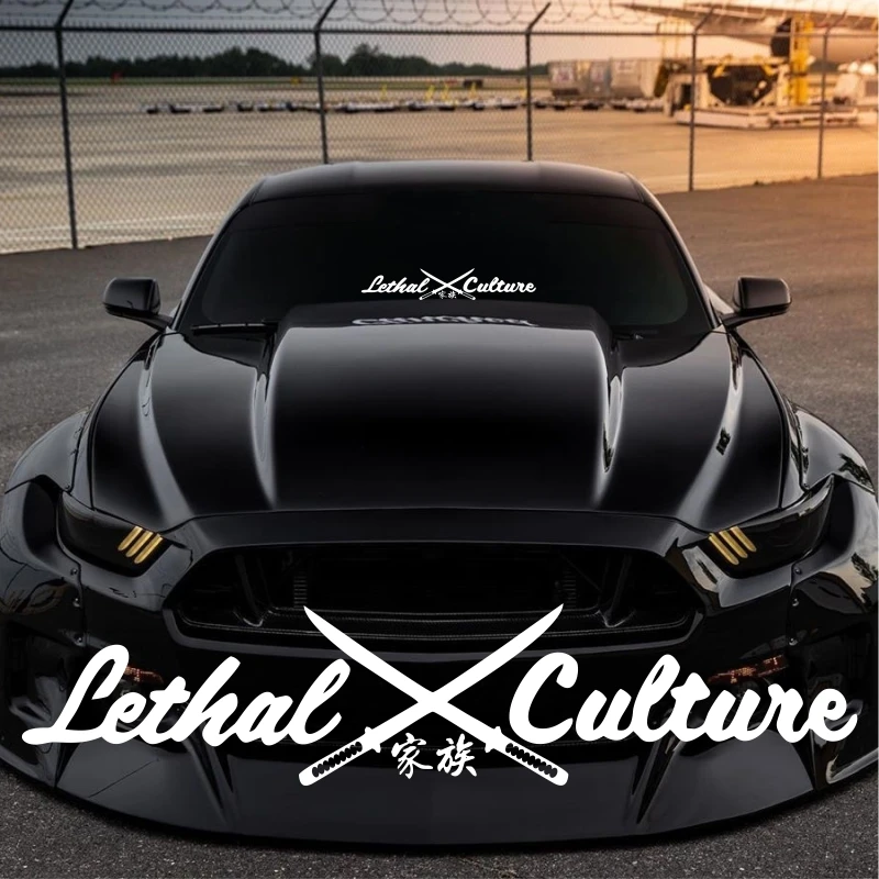 LETHAL CULTURE Car Front Windshield Decals Waterproof Tuning Car Styling Stickers JDM Auto Glass Decortion Exterior Accessories