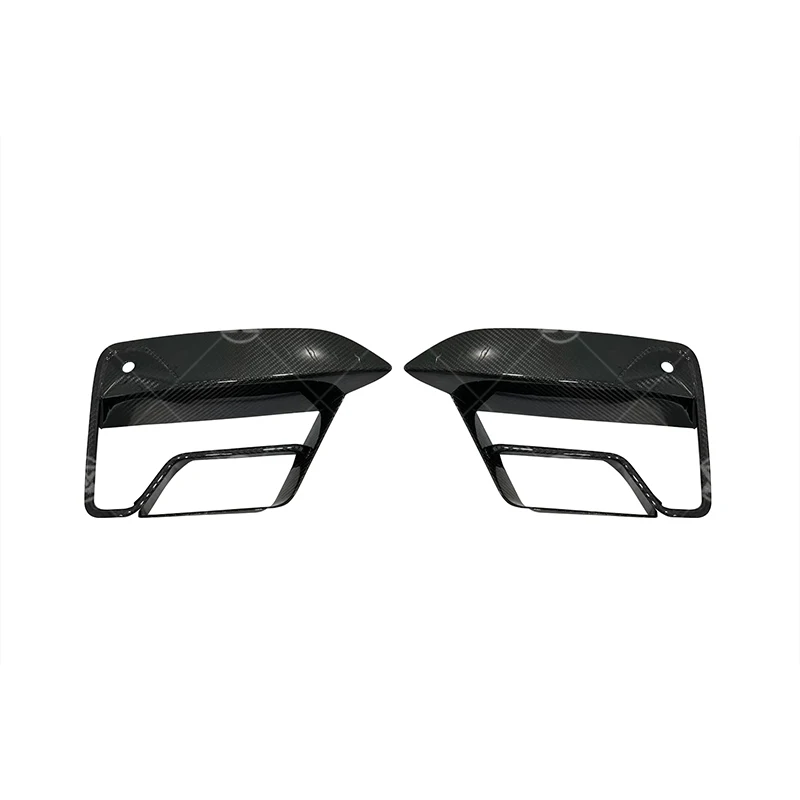 For BMW F90 M5 2021+ Dry Carbon Fiber Front Bumper Fog Ligth Intake Lamp Bezel Frame Air Vent Cover Splitter Body Kit