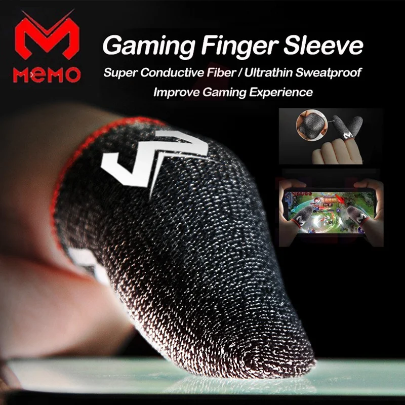 

MEMO Finger Sleeve For PUBG Gaming Fingertips Breathable Anti-slip Finger Cover Cellphone Touch Screen Sweatproof Gloves 1 Pair