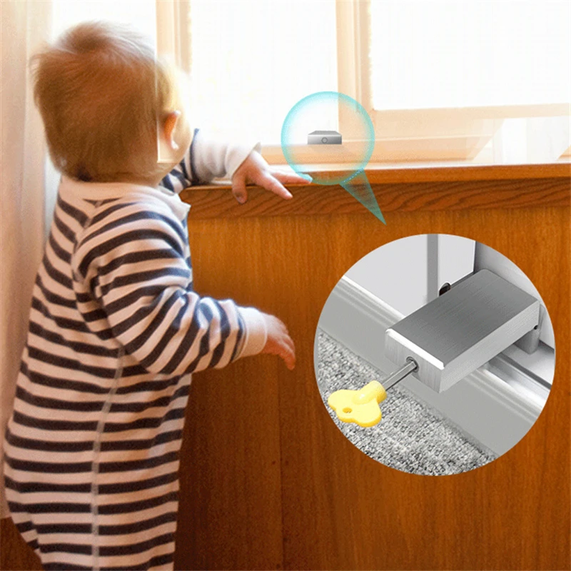 Window Lock Stopper Sliding Window Aluminum Alloy Safety Lock Child Protection Door and Window Anti-theft Lock