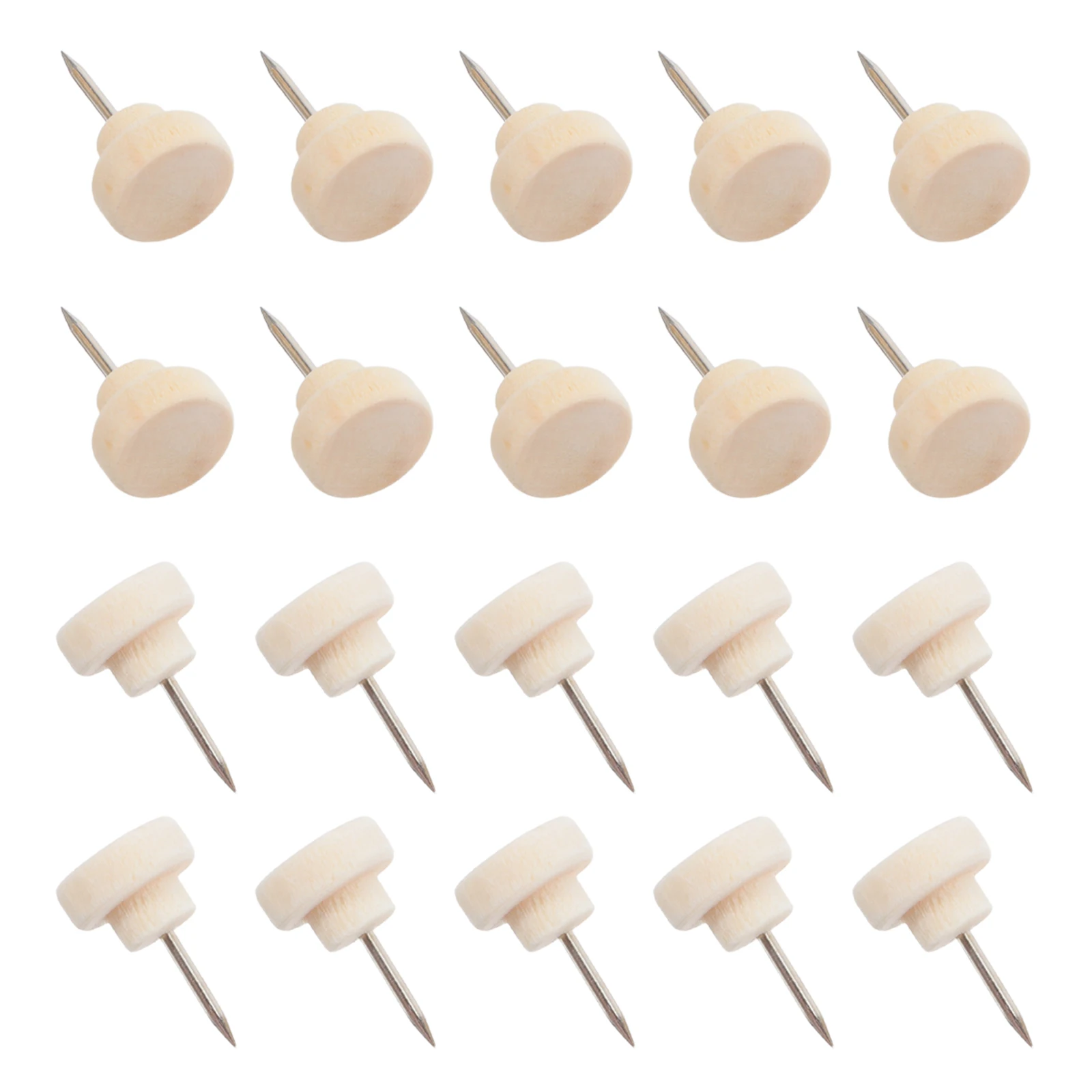 

50Pcs Pushpins for Cork Board Round Wood Head Decorative Thumb Tacks Wall Display Bulletin Board Office Supplies Set