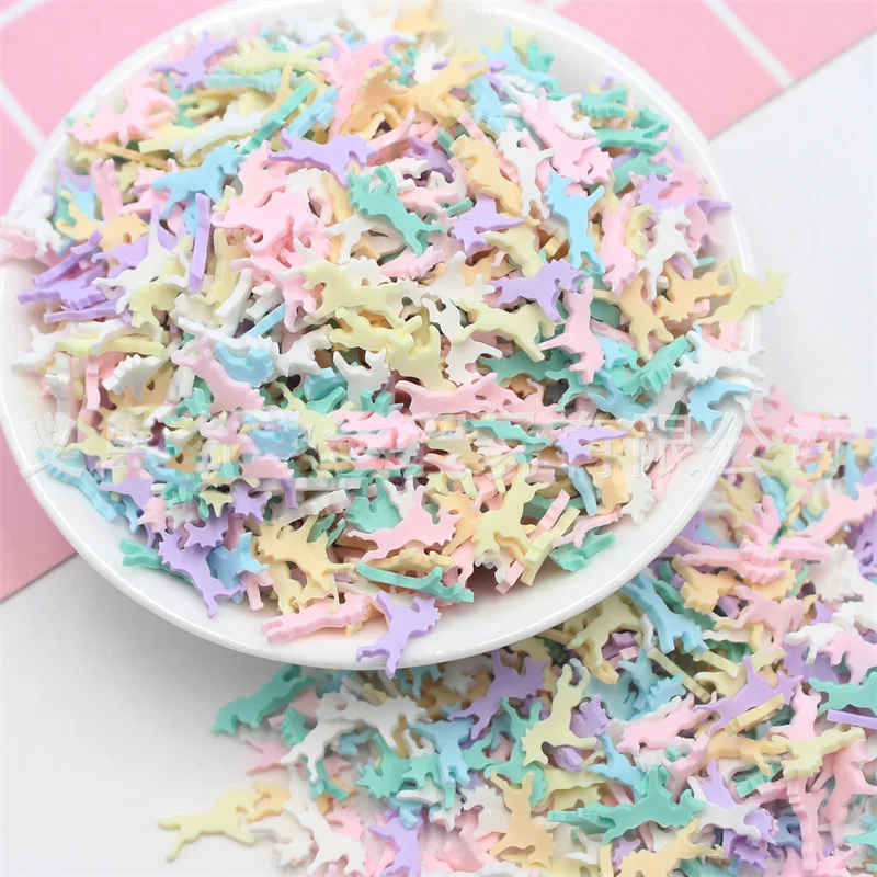 10/50g Colorful Unicorn Clay Slices Soft Pottery Mixed Polymer Sprinkles for DIY Crafts Filling Decoration Accessories