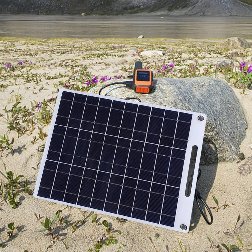 Geschenk für sie: 60W Solarpanel, tragbares 5V Dual-USB-Schnellladegerät, Reise-Panel-Kit für Handys
