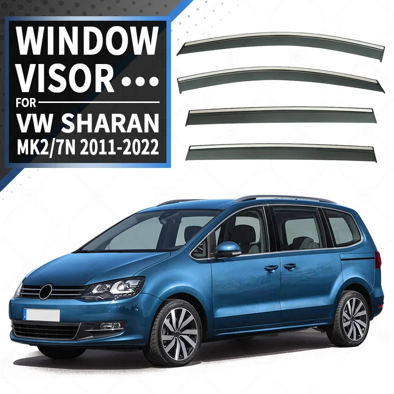 

Хромированные полоски, защита от дождя для VW SHARAN MK2/7N 2011-2022, оконный козырек, ветровые дефлекторы, дверной козырек, вентиляционные шторы, вентиляционный козырек