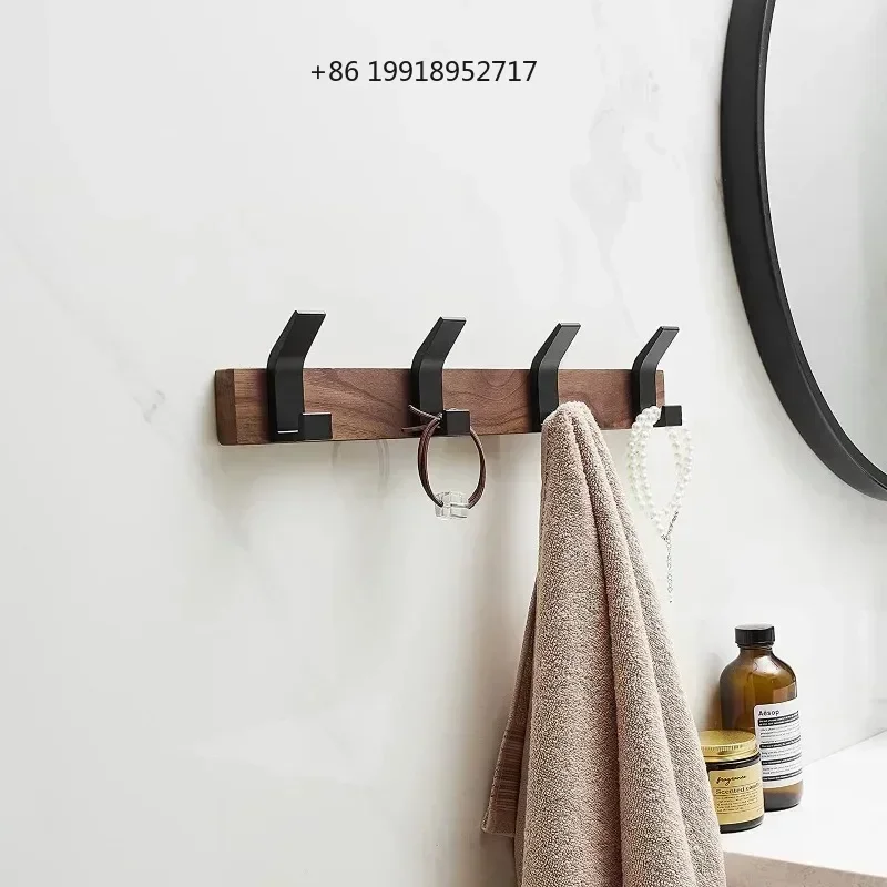 Wooden Clothes Hangers Wall Mounted Beech Clothes Hangers Living Room Brief Clothing Hanger Portable Bedroom Hooks Storage