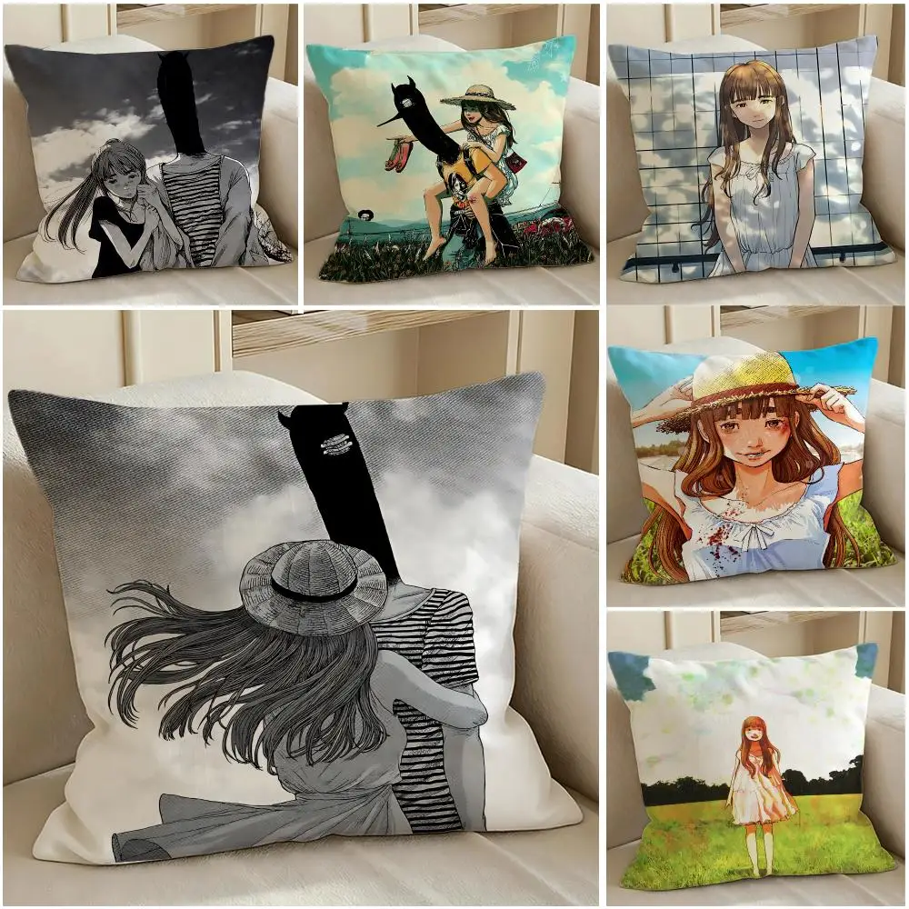 Manga Goodnight Punpun Cushion Cover Pillow Short Plush Warm CreamStylel Cushion for Living Room Bedroom Sofa Ideal for Gifting
